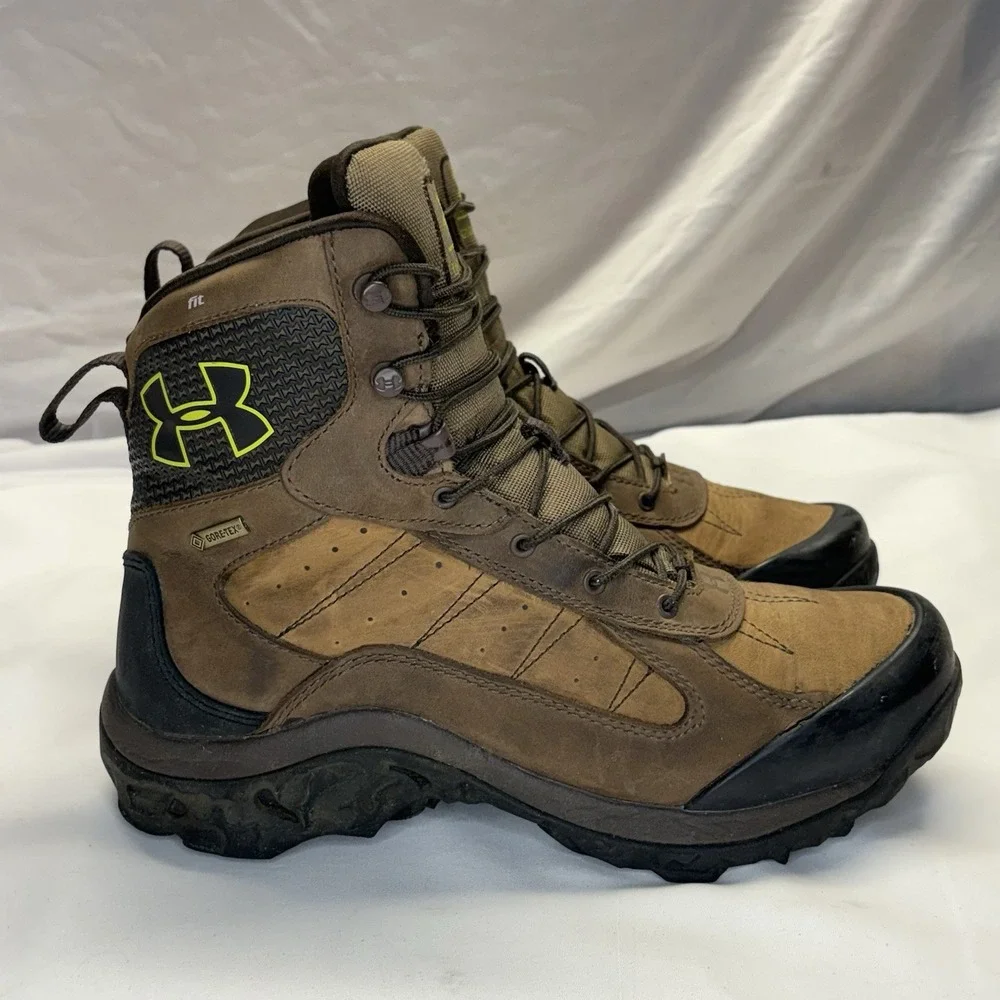 Under Armour Wall Hanger Leather Hunting Boots Mens 9 Brown Waterproof Scent